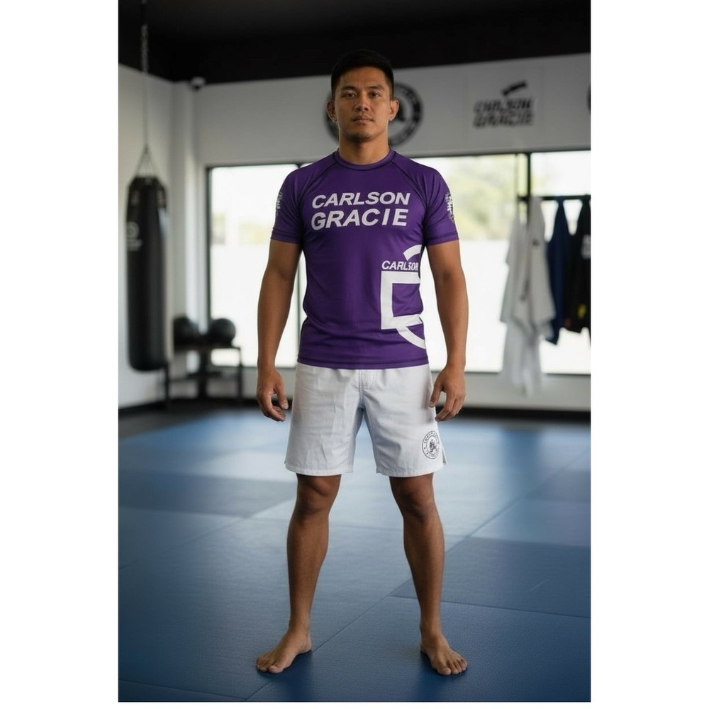 Carlson Gracie x Gitana Fightwear Rashguard Size Small Purple Premium‎ Brand New